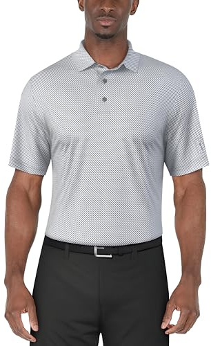 PGA TOUR Men's Short Sleeve Golf Printed Polo Shirt, Tradewinds, Tradewinds, 4XL Big