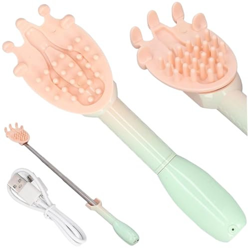 Rascador de espalda eléctrico extensible hasta 45 cm. Alivio de la picazón. Herramienta de rascado con una sola mano con mango largo. Masaje corporal para viajes en casa.