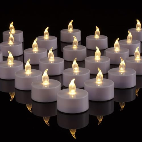 TSLVIC LED Battery Tea Light Candle - 100 Pack Flameless Candles Realistic and Bright Flickering Tealight Long Lasting 200 Hours for Holiday Celebration, Party, Home Decoration Warm White