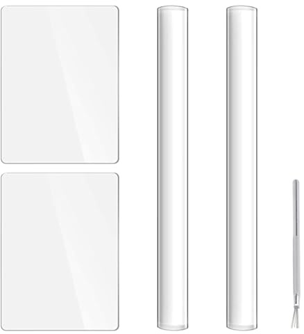 GZRXIOUS 5 stycken polymerlertillbehör, akryltonroller och akrylplatta, polymerlerverktyg lerverktyg transparent modelleringsverktyg modelleringsmassa tillbehör för modellering, modellering lera