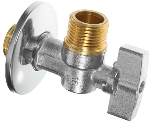 Veemoon Valvola di Arresto Angolare in Ottone 1/2” Filettatura a 4 Punti Valvola Acqua per Bagno e Wc Rubinetto di Intercettazione Resistente a Corrosione e Perdite Installazione per