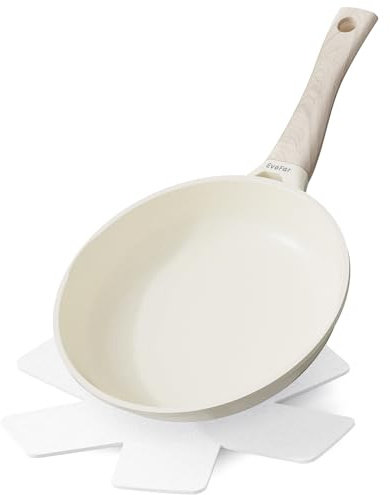 EvoFar 20cm Non-Stick Frying Pan, Aluminium Omelette Pan, PFOA & PFOS Free | Skillet Pan, Heat-Resistant Handle, Suitable for All Hob Types