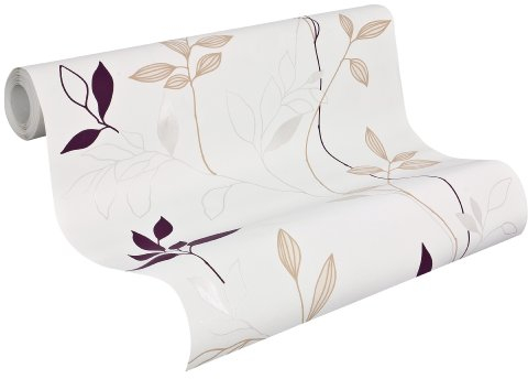 A.S. Création Vliestapete Avenzio, Mustertapete, floral, natürlich, creme, violett, 249746