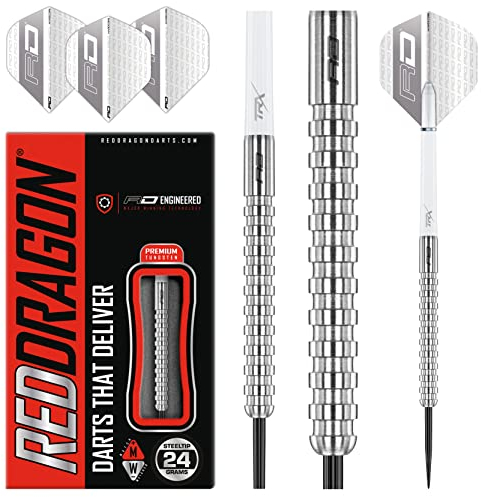 RED DRAGON Darts - Javelin Original Tungsten Darts | Profi Steeldarts mit Metallspitze, Flights & Shafts | Erhältlich in 20g, 22g, 24g, 26g | Präzise, langlebig & perfekt ausbalanciert.