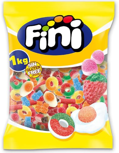 Fini Little Mix Goma Pica, Golosinas Pica Pica, Ositos Gominola, Huevos Chuches, Mezcla de Frutas, 1 Kg
