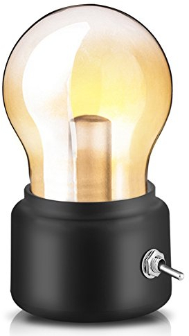 Lampadina senza fili USB da tavolo, USB ricaricabile LED Night Light Mini comodino scrivania lampada a risparmio energetico ed elegante per l'illuminazione da comodino camera da letto(Nero)