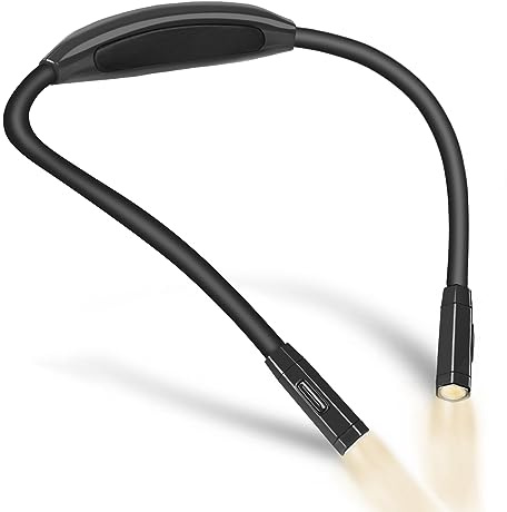 Vekkia Lightweight Neck Reading Light - 3 Colors, 9 Brightness Levels. Rechargeable & Hand - Free. for Reading in Bed, Knitting, Crocheting, Sewing & Crafts, with Long - Lasting and Portable Design