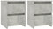 vidaXL 2X Comodini Moderni Eleganti Robusti con Cassetti Portaoggetti Armadietto Comò Cassettiera Versatile Grigio Cemento 30x30x40 cm in Truciolato