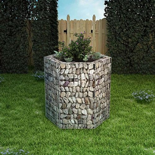Gaseeto Gabbioni, Gabbione, Gabbioni Metallici, Gabbione per Sassi, Gabbioni Metallici per Pietre, Gabbione Letto Rialzato da Giardino Esagonale 100x90x100 cm