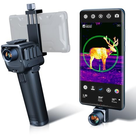 T2 Max Android Thermal Night Vision Monocular, 15mm Thermal Scope for Phone, See 1500 Yards, Thermal Scope for Wildlife Observation (Not for iOS)