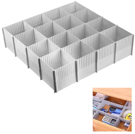 XSEXO Schubladenteiler,10 Stück Schubladentrenner Verstellbar Schubladen Ordnungssystem Trennwände,verstellbar Für Schrank Unterwäsche Socken DIY Schreibtisch Organizer（grau）