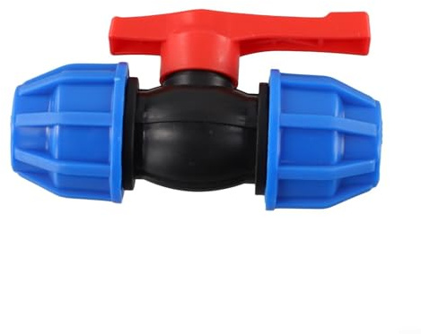 Valvola di isolamento, valvola di arresto per rubinetto da 20 mm/25 mm/32 mm, valvola a sfera in polietilene, tubo dell'acqua, raccordo a compressione, valvola di arresto dell'acqua del rubinetto, per