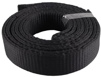 Durlo Cinturón de artes marciales de poliéster negro de 280 cm para karate, judo, taekwondo, adultos, ajuste universal, entrenamiento y competición.