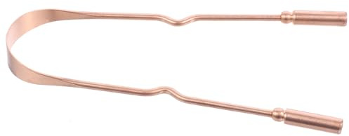 HEALEEP Puliscilingua in Rame Naturale con Manico Ergonomico, Strumento Pratico per Raschiare la Lingua con Scatola, Detergente Orale Compatto per Uso Domestico e Viaggi, Riduce Alito