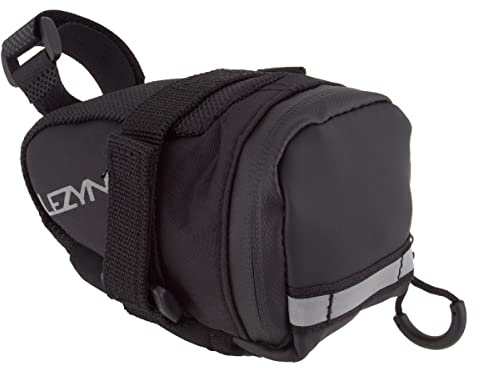 LEZYNE M-Caddy Bicycle Saddle Bag, Road, Mountain, Gravel Bike, Seat Pack, Black, Velcro Attachment, 0.4L, Black/Black