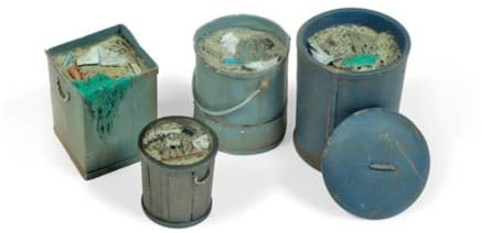 1/35 Mülleimer, 4 Stück, Verschieden