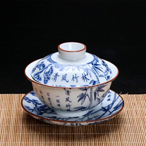 Porcelana Azul Y Blanca Sopera China De Gaiwan Taza De Té De CeráMica Platillo Tapa De La Taza Taza De Gaiwan Taza De Té 140Ml, Estilo 11