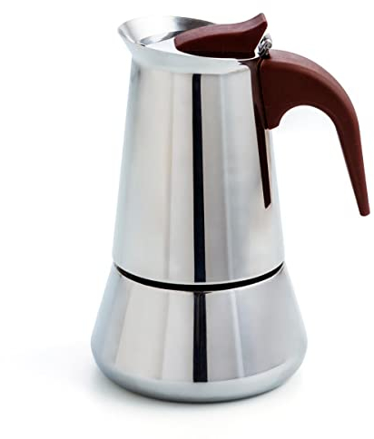 Quid Milan Cafetera Inox 4 Tazas Acero Inox Apto Vitrocerámica Apto Inducción