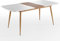 Inter-Furn Esszimmer Küchentisch, Esstisch Bozen, 160 x 76 x 90 cm Weiß Hochglanz lackiert, Eiche Riviera Honig mit Ausziehfunktion