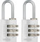 ABUS Zahlenschloss 145/20 Silber - Kofferschloss, Spindschloss u. v. m. - Aluminium-Vorhängeschloss - individuell einstellbarer Zahlencode - ABUS-Sicherheitslevel 3 (Packung mit 2)