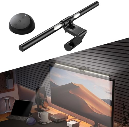 SKRFIRE Desk lamp Computer Monitor Light USB-C with Wireless Touch Controller,Dimmable Light, Anti-Blue Lights, Eye Protection, Screen Lights Strip, LED Study Lighte for Home, Reading Light Office