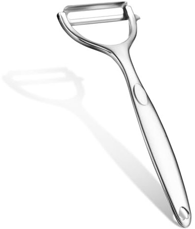 AUAUY Pelapatate in Acciaio Inox, Pela Verdure, Sbucciatore Manuale, Pelapatate Girevole, Lame Affilate in Acciaio Inossidabile, Sbucciatore Impugnatura Ergonomica per Frutta e Verdura（Argento）