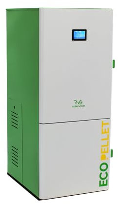 ROBIN WOOD- Ecopellet A++ Pelletkessel [12, 18, 24, 30, 35, 49 KW] Mit Wlan Modul | Heizung Pelletheizung Pellet Anlage Kessel Pelletanlage Pelletheizkessel (35 kW)