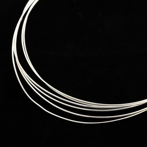22 Gauge 925 Sterling Silver Wires Half Hard Half Round Craft Wire Beading Wire for DIY Jewelry Making, 4.92Feet