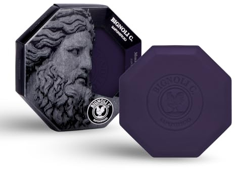 Bignoli Sapone solido corpo artigianale – 170g – Vegetale, Nutriente e Stimolante – Saponetta naturale per doccia (Mora e Muschio)