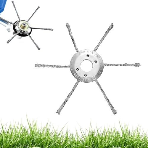 CUVZORA Fil d'acier pour débroussailleuse, Brosse à Mauvaises Herbes de 180 mm pour Coupe Bordures, Accessoires pour débroussailleuses,l'entretien du Jardin,pelouse désherbage (6 têtes)