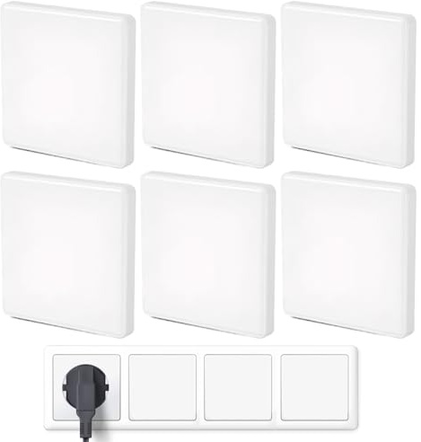 6 Stück Blindabdeckung Steckdose,Blind-Wandplatte,Blindabdeckung Unterputzdose,Lindabdeckung Steckdose Kunststoff 8,6 X 8,6 CM Schraubenlos Langlebig Für Unbenutzte Steckdosen Oder Schalter (Weiß)