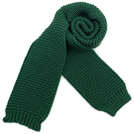 Dolores Kids Soft Knitted Scarf Fashion Solid Color Infant Toddler Warm Scarves Muffler Winter Wrap Shawl Green