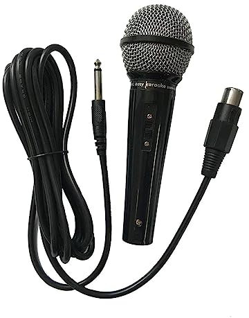 EASY KARAOKE Dynamic Karaoke Microphone For Singing – Handheld Mic, 2.8m Cable, on/off switch, Wide Frequency (100Hz to 14KHz) - For Karaoke Singing, Speech, Wedding and Outdoor Activity – Black