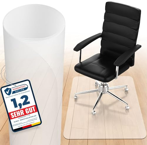 KLINOO Protector de suelo transparente, base para silla de oficina resistente a los arañazos, color blanco lechoso. Fabricada en Alemania (60 x 120 cm)