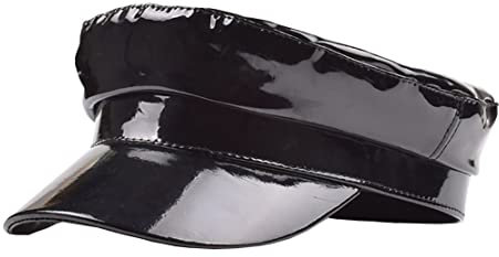 Foetest Kappe Studentenhut Ledermütze Baseballkappe Sonnenhut Freizeithut Einfarbig, Schwarz, Einheitsgröße