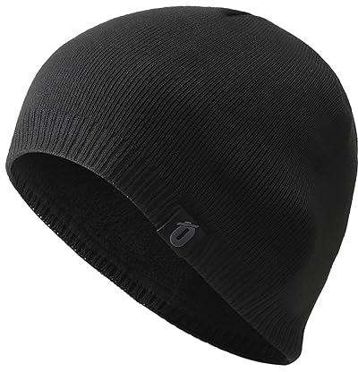 Oscenny Strickmütze,Doppellagige Warmes Fleece Helle,Glatte,Langlebige,Solide Wintermütze Strickmütze für Laufen,Radfahren,Totenkopf,Ski,Joggen,Wandern Herren Damen Winter