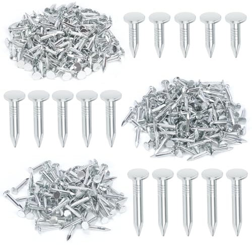 Keadic Set di 400 chiodi in feltro zincati per tetti, 20/25/30 mm a testa larga chiodo hardware per la casa per coperture in feltro isolante pellicola schiuma bordo asfalto singolo fissaggio
