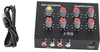 7-bands Dual Channel Digital Equalizer Hög Basjustering för Bilstereo Aluminiumlegering