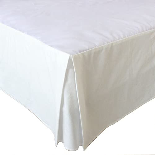 Mantovana giroletto di lusso, in cotone e lino, con balze, per letto matrimoniale, king size, California King, tinta unita, 200 x 200 cm, elegante biancheria da letto per hotel e casa