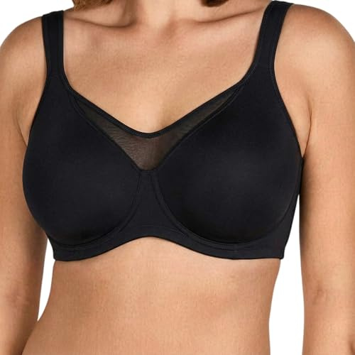 AAFGVC Reggiseno Minimizzatore CloudComfort Senza Ferretto Contenitivo, Effetto Snellente e Modellante con Scollatura Profonda, Comfort per Ogni Giorno (IT 7|EU 95 E,Nero)