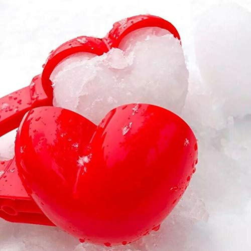 Omquot Heart Shape Snowball Maker Robust Plast Kärlek Hjärta Snowball Clip Tool för Vintern Snow Ball Fights Röd 13,39in Barn och Vuxna (Röd #45)