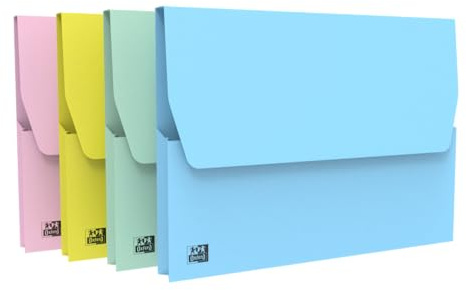 Oxford Lot de 10 Pochettes VIP 24x32cm Capacité 200 Feuilles Carte Kraft Epaisseur 240g Coloris Assortis Pastel