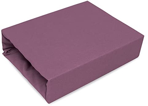 Best for Kids Spannbettlaken Spannbetttuch 100% Baumwolle Jersey in 22 Farben und 9 Größen (70x160, Pflaume)