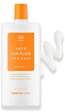 THANKYOU FARMER Safe Sun Fluid AGE 0880 SPF50+ PA++++(100ml), Sicheres Sonnenfluid