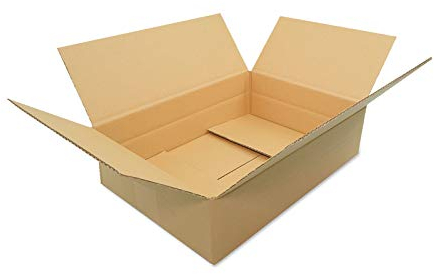 verpacking Faltkartons 345 x 245 x 90 mm Braun (Außenmaß 350 x 250 x 100 mm) variable Höhe bei 50 mm KK S 1-wellig Versandkarton kleinen Waren DHL Päckchen DPD GLS Hermes Päckchen Kartons (25 Stück)