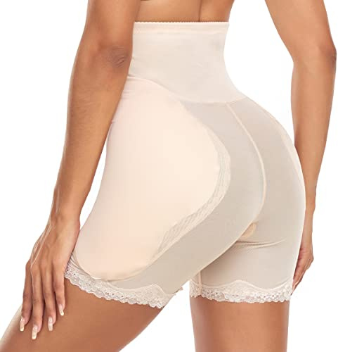 Derssity Women High Waisted Padded Shapewear Hip Enhancer Lifter Underwear | Removable Detachable 3D Pads,Breathable Fabric,Tummy Control Knickers Lace Panties Shorts Under Dresses