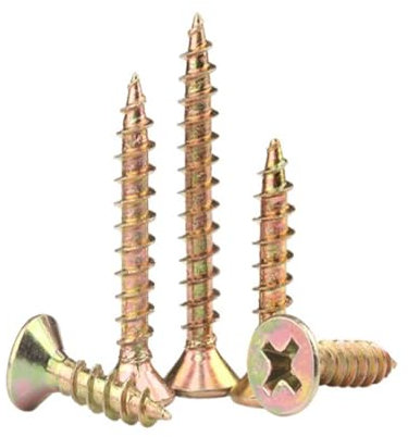 Clavos de fibra, Zinc coloreado y tornillos autorroscantes de cabeza avellanada cruzada dura, clavos for paneles de pared, tornillos for madera de cabeza plana, pared seca