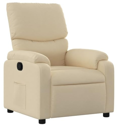 vidaXL Reclinerfåtölj gräddvit tyg