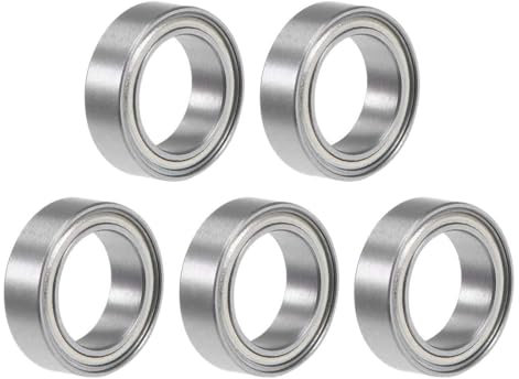 TOP-VIGOR 5Pcs MR128ZZ Deep Groove Ball Bearings, Z1 8mm x 12mm x 3.5mm Double Sealed Industrial Bearings, Chrome Steel Skateboard Bearings for Electrical Instrument Equipment