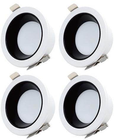 EACLL 4 Set LED Einbaustrahler Flach 230V, Verhindert Blendung Downlight, Warmweiss 7W Deckenstrahler, 3000K Nicht Dimmbar Spots, Einbauleuchten Einbauspot für Büro Küche Wohn Schlaf und Kinderzimmer